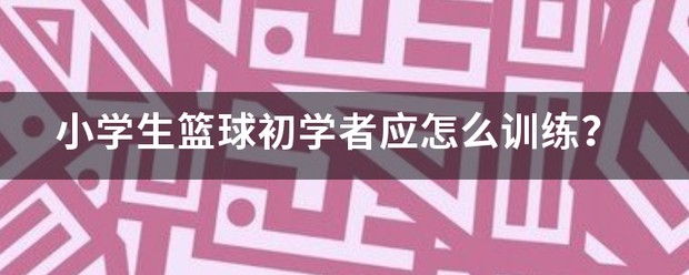 小学生篮球训练教程视频